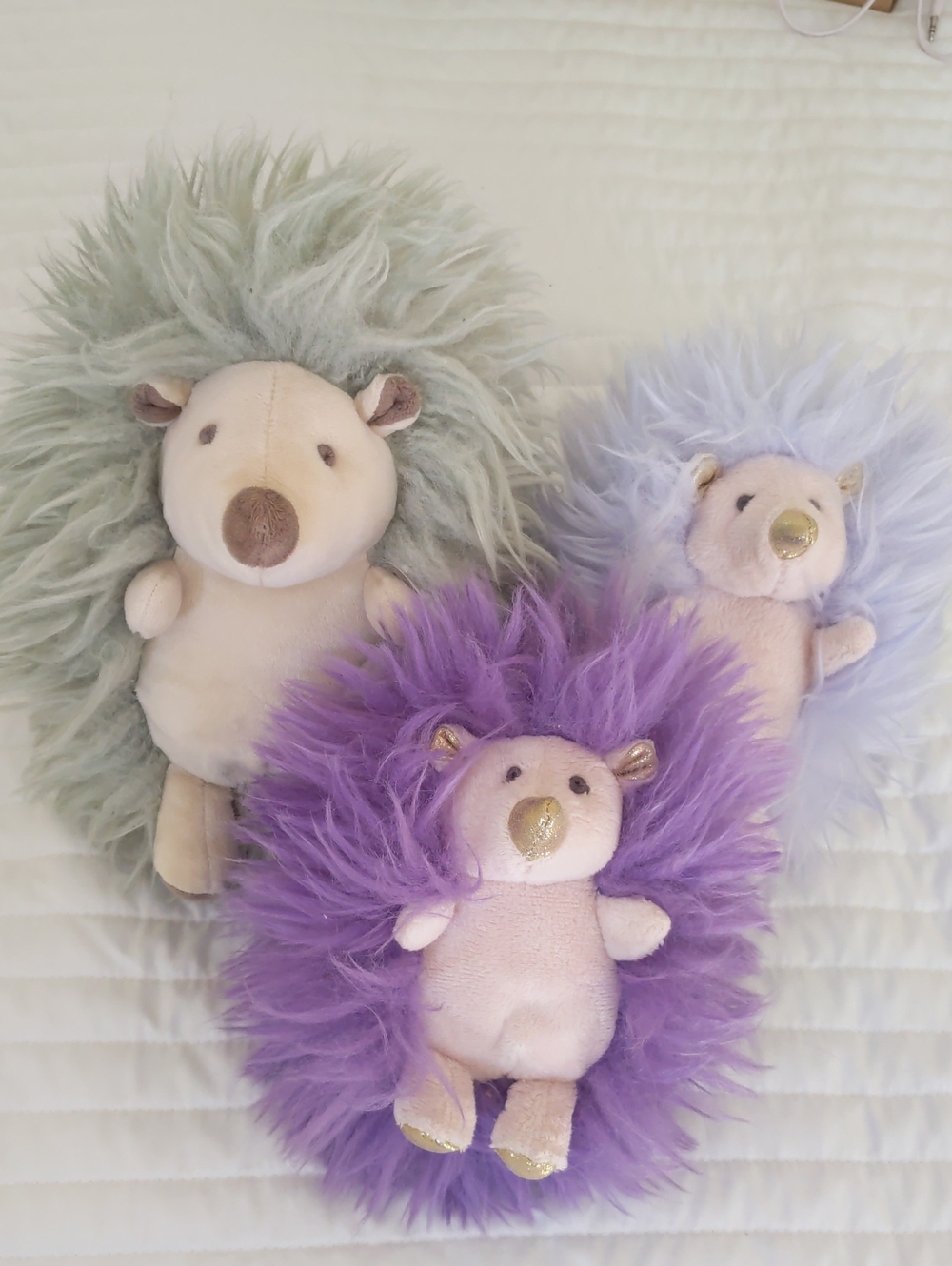 Plush Hedgehog Plushie - Purple, Lavender & Sage Faux Fur